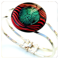 glaskunst schmuck armschmuck stripe rot