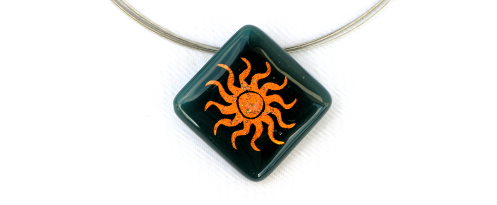 sonne glasschmuck kette designerschmuck